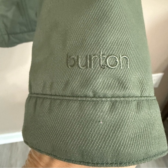 Burton White Collection DryRide Ski/Snowboard Jacket Olive Fur Trim Hood Sz 1/XS - Picture 5 of 16